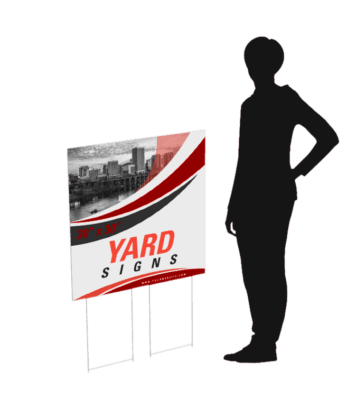 fluted plastic yard sign with step stake